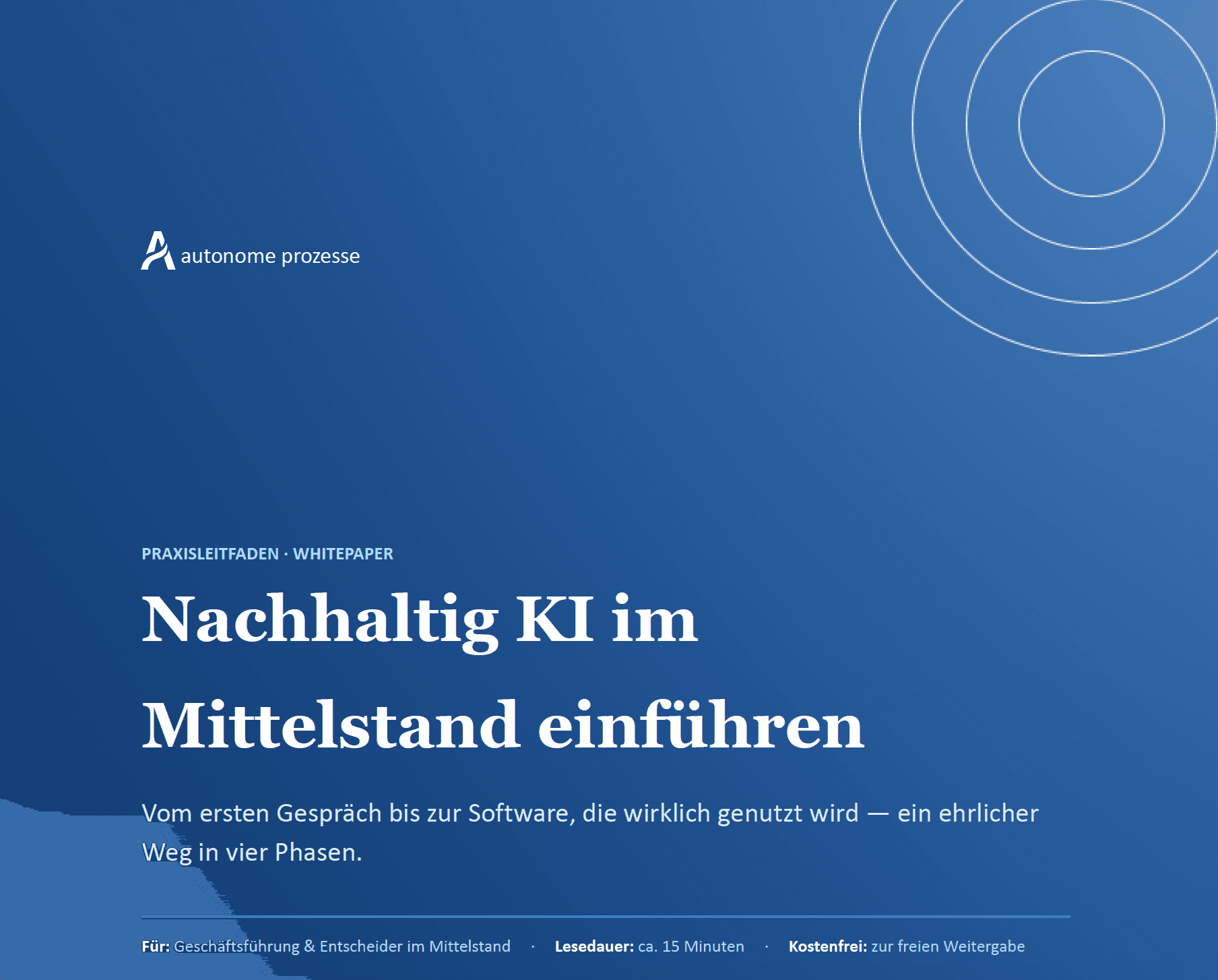Whitepaper-Cover: Nachhaltig KI im Mittelstand einführen